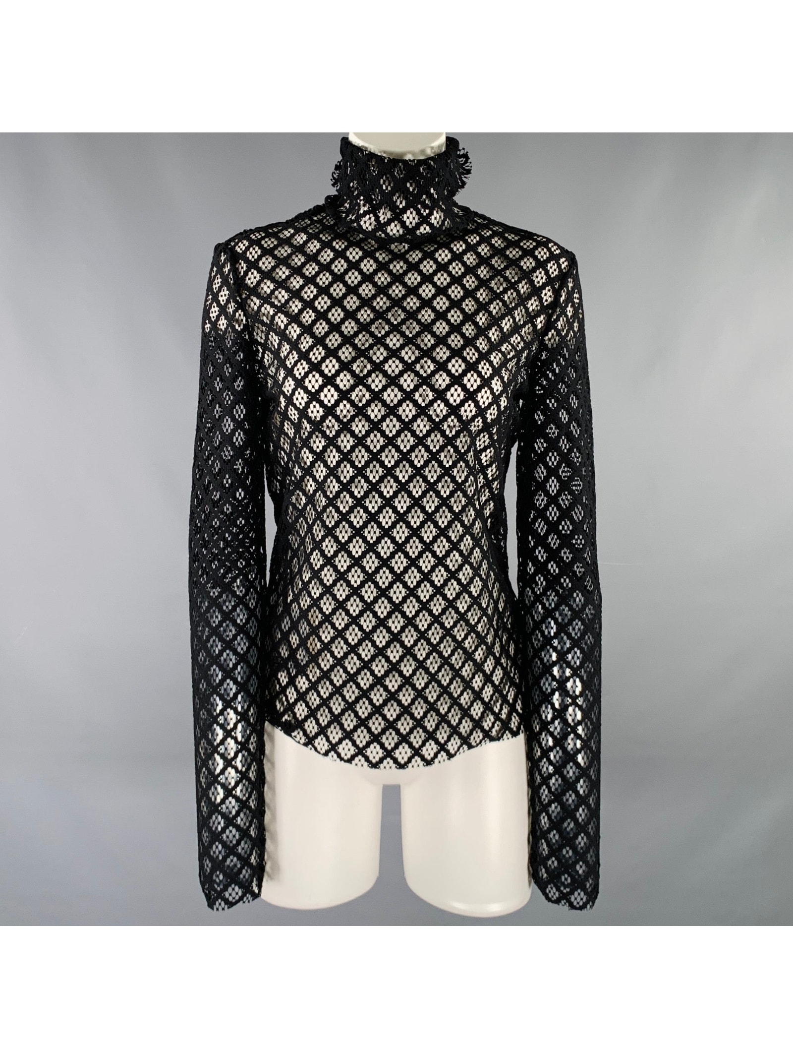 Philosophy Di Lorenzo Serafini Size 4 Black Polyester Mesh Pullover